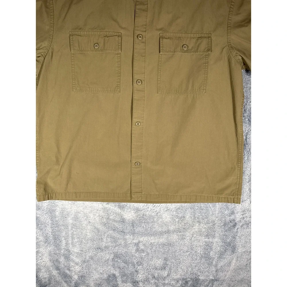 HM Relaxed Fit Short Sleeve Button Down Shirt Mens‎ XXL Tan Cotton P/N 1048599 5